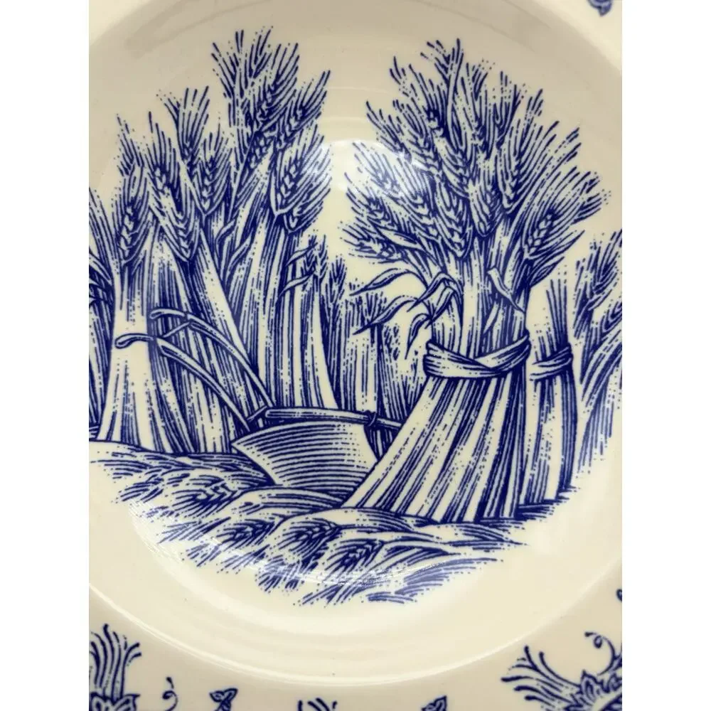 One WILLIAMS SONOMA Blue Harvest Rimmed Bowls England EUC
